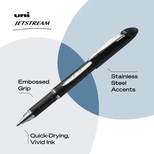 Alt view image 3 of 7 - Jetstream Ballpoint Pens, Medium Point (1.0mm), Black, 4 Pack