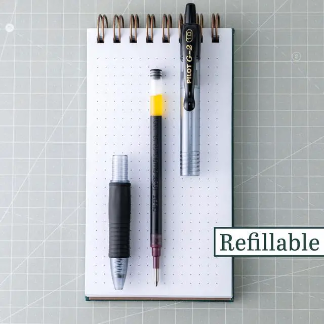 Alt view image 3 of 7 - Pilot G2 Premium Refillable & Retractable Rolling Ball Gel Pens, Bold Point, Bold Gel Pens, 1.0mm, Black Ink, 12-Pack
