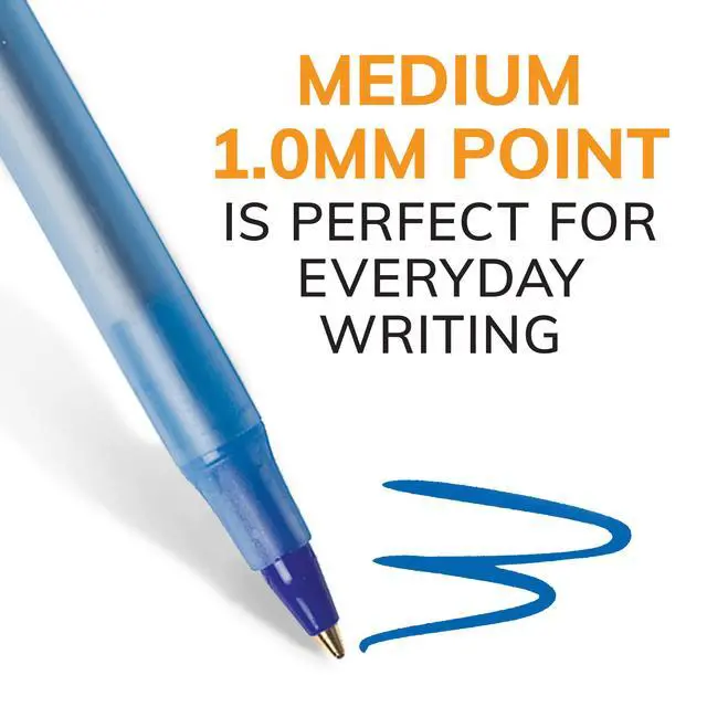 Alt view image 3 of 6 - BIC Round Stic Xtra Life Blue Ballpoint Pens, Medium Point (1.0mm), 144-Count Pack of Bulk Pens, Flexible Round Barrel for Writing Comfort, No. 1 Selling Ballpoint Pens