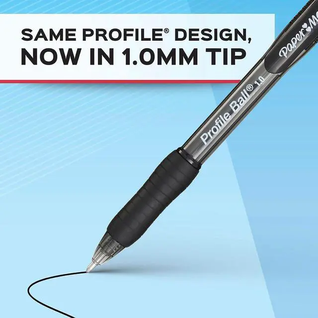 Alt view image 2 of 6 - Profile Ballpoint Pen, Retractable, Medium 1 Mm, Black Ink, Translucent Black Barrel, 4/pack