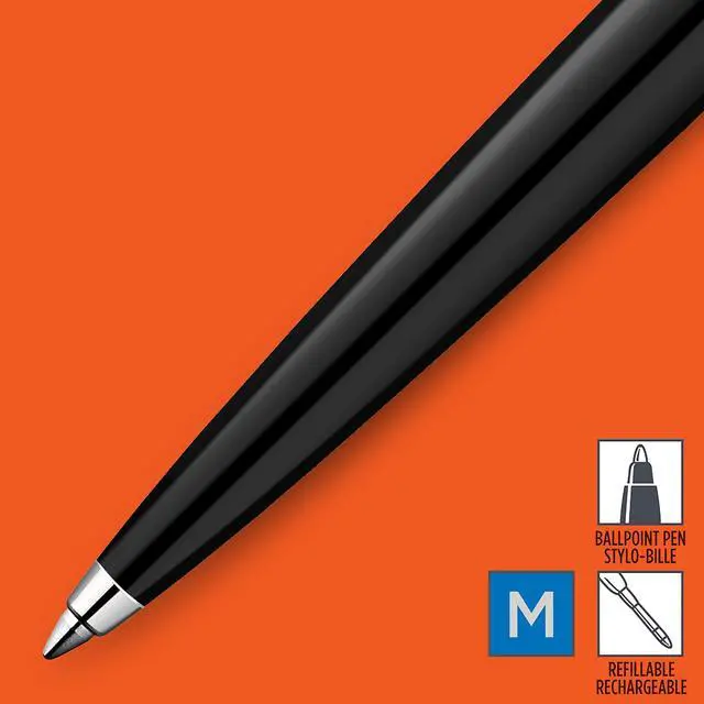 Alt view image 2 of 7 - Jotter Originals Ballpoint Pen, Classic Black Finish, Medium Point, Blue Ink, 1 Count - Signature Retractable Design