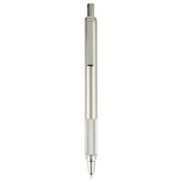 Alt view image 2 of 7 - F-701 Ballpoint Black Ink Fine Point 0.8mm Pen, Heavy Duty, Durable Stainless Steel Barrel, Knurled Grip, Silent Retractable Plunger, Ideal for Tactical Use, 1-Pack (29411)