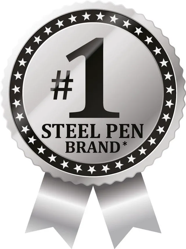 Alt view image 2 of 6 - STEEL F-701 Retractable Ballpoint Pen, Black Ink, 0.8mm, 4-Pack Built for Tactical / EDC Use, Stainless Steel, Knurled Grip, Heavy-Duty Construction, Fine Point Tip, Plus Refills (50113)
