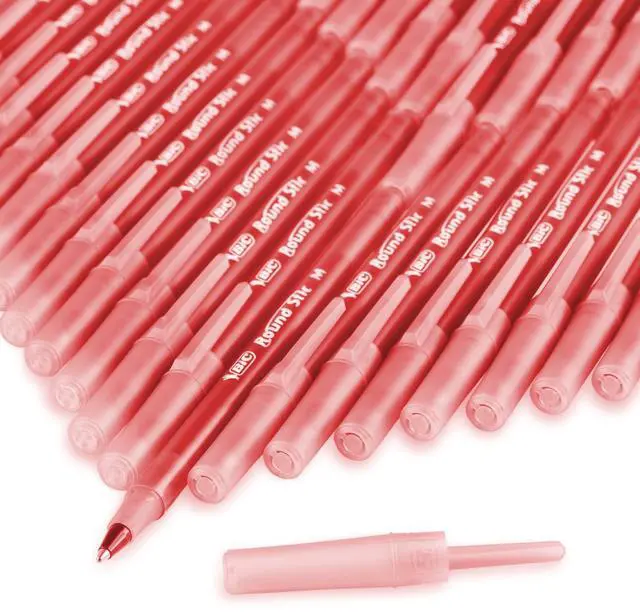 Alt view image 6 of 6 - Round Stic Xtra Life Red Ballpoint Pens, Medium Point, 1.0mm, 10-Count