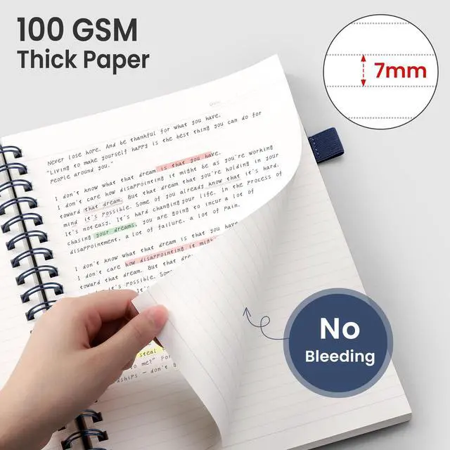 Alt view image 2 of 7 - Lined Spiral Journal Notebook, 300 Pages, B5 Size (7.4'' x 10.1'')