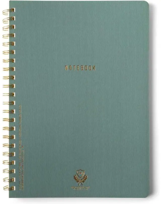 Main image of Textured Paper Twin Wire Notebook, Daily Planner & Soft Cover Writing Journal, 160 Lined Perforated Pages, Large Spiral Notebook for Work & Journaling, 8.25 x 11.625 in, Juniper Green