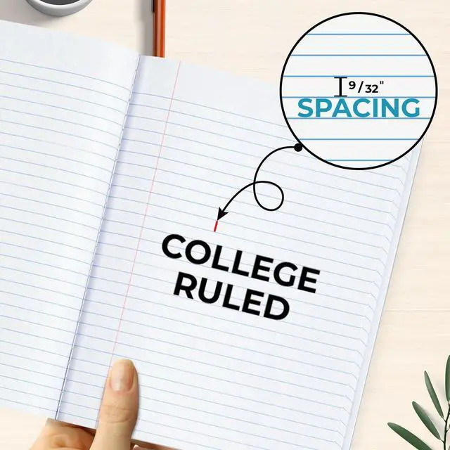 Alt view image 7 of 7 - 5 Pack Composition Notebooks College Ruled, 200 No Bleed Pages (100 Sheets) 9-3/4x7-1/2 Notebooks for Work, Back to School Supplies for College Students, Notebooks for Women, Colors May Repeat