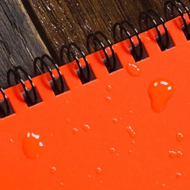 Alt view image 6 of 7 - Weatherproof Side Spiral Notebook, 4.625" x 7", Orange Cover, Universal Pattern (No. OR73)