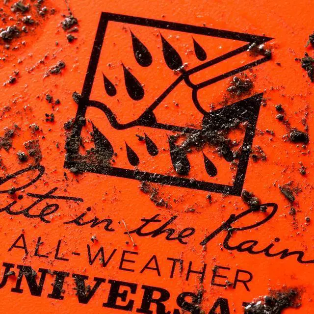 Alt view image 4 of 7 - Weatherproof Side Spiral Notebook, 4.625" x 7", Orange Cover, Universal Pattern (No. OR73)