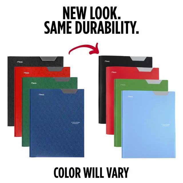 Alt view image 2 of 7 - 2-Pocket Plastic Folder with Stay-Put Tabs and Prong Fasteners, Holds 8.5" x 11" Paper, Assorted Colors, 4 Pack (340300A)