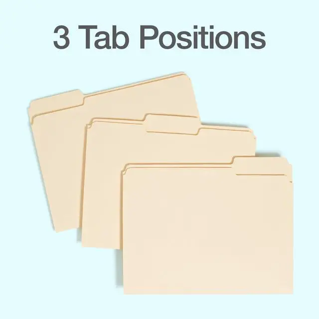 Alt view image 3 of 7 - File Folders, 36 Pack, Letter Size (8.5" x 11"), 3 Tabs, Durable Manila Paper, for School, Office & Home Document Organization