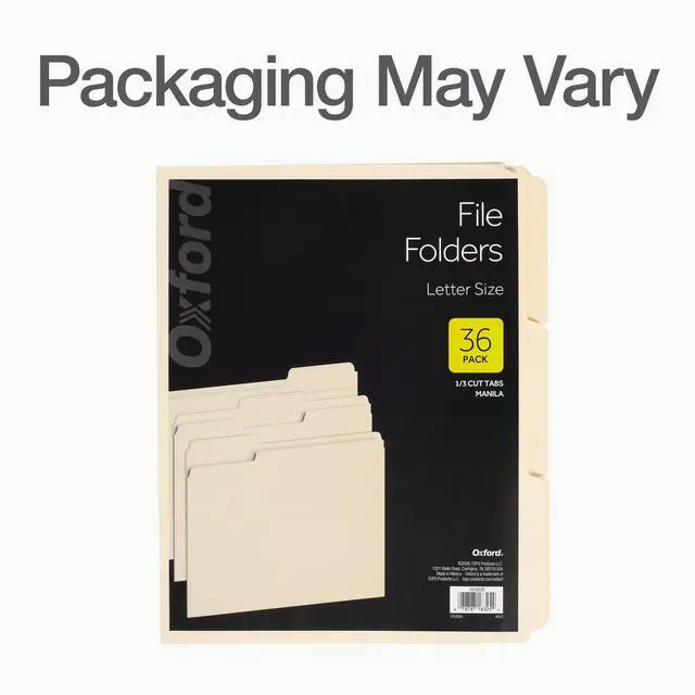 Alt view image 7 of 7 - File Folders, 36 Pack, Letter Size (8.5" x 11"), 3 Tabs, Durable Manila Paper, for School, Office & Home Document Organization