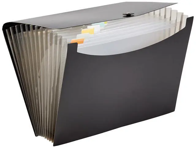 Alt view image 2 of 5 - Expanding Organizer File Folder for Documents, Letter Size, 13 Pockets, Waterproof, Black & Gray, 2-Pack