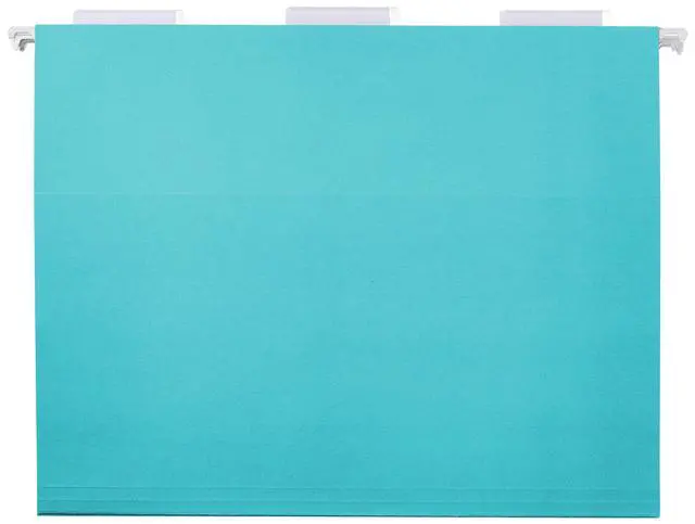 Alt view image 3 of 5 - Hanging File Folders with Adjustable Tabs for Document Organization, Letter Size, Aqua, 25-Pack