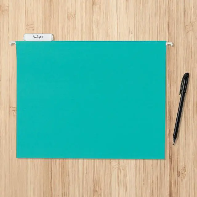 Alt view image 5 of 5 - Hanging File Folders with Adjustable Tabs for Document Organization, Letter Size, Aqua, 25-Pack