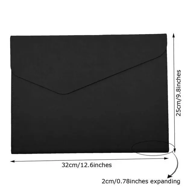 Alt view image 2 of 7 - PU Leather A4 File Folder Document Holder Waterproof Portfolio Envelope Folder Case with Invisible Magnetic Closure Black