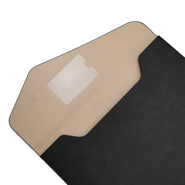 Alt view image 5 of 7 - PU Leather A4 File Folder Document Holder Waterproof Portfolio Envelope Folder Case with Invisible Magnetic Closure Black