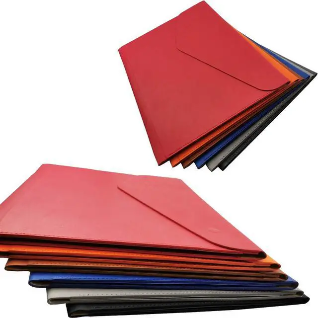 Alt view image 7 of 7 - PU Leather A4 File Folder Document Holder Waterproof Portfolio Envelope Folder Case with Invisible Magnetic Closure Black