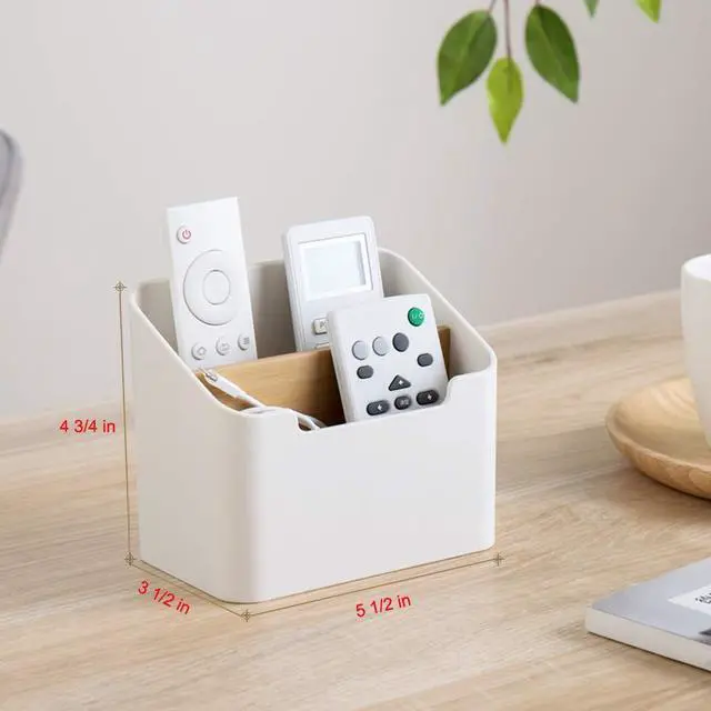 Alt view image 3 of 6 - Remote Control Holder Desk Storage Organizer Box Container for Desk, Office Supplies, Home