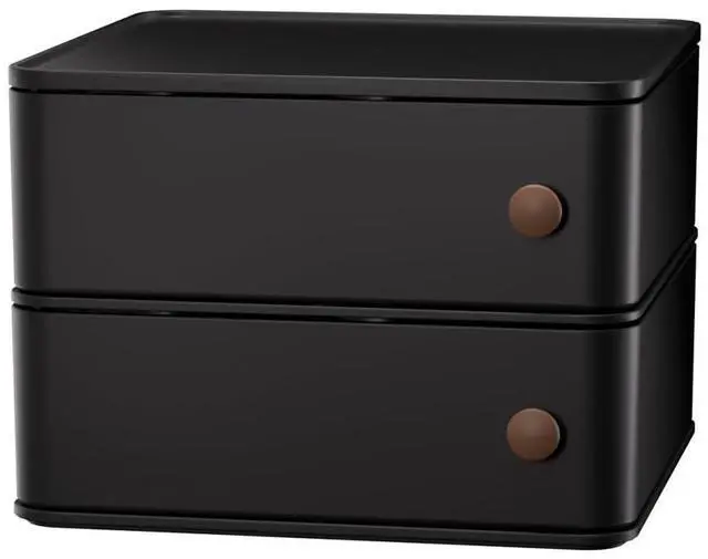 Main image of Black desk organizer for men: Multi function countertop container for gaming desk, workstation, bathroom storage, square storage box for black aesthetic