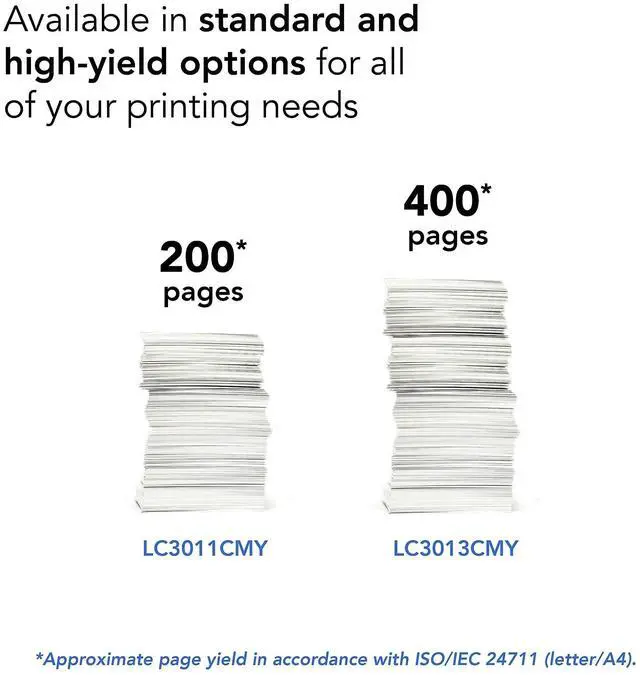 Alt view image 5 of 7 - Printer LC3013C Single Pack High Cartridge Yield Up to 400 Pages LC3013 Ink Cyan