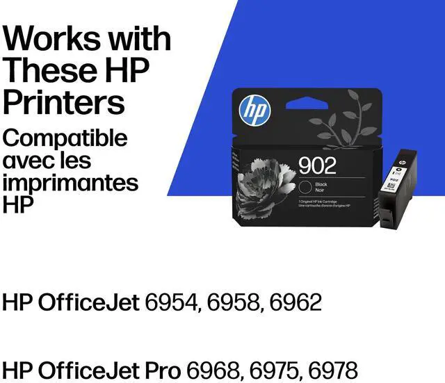 Alt view image 2 of 7 - 902 Black Ink Cartridge | Works with OfficeJet 6950, 6960, Pro 6960, 6970 Series | T6L98AN