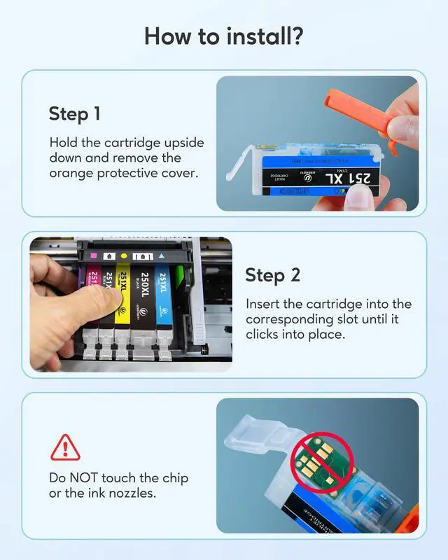 Alt view image 6 of 7 - PGI-250XL CLI-251XL Compatible for Canon 250 and 251 Ink Cartridges Work with Canon PIXMA MX922 MX920 IX6820 MG5520 MG7520 IP8720 MG6620 (PGBK Black Cyan Magenta Yellow, 5-Pack)