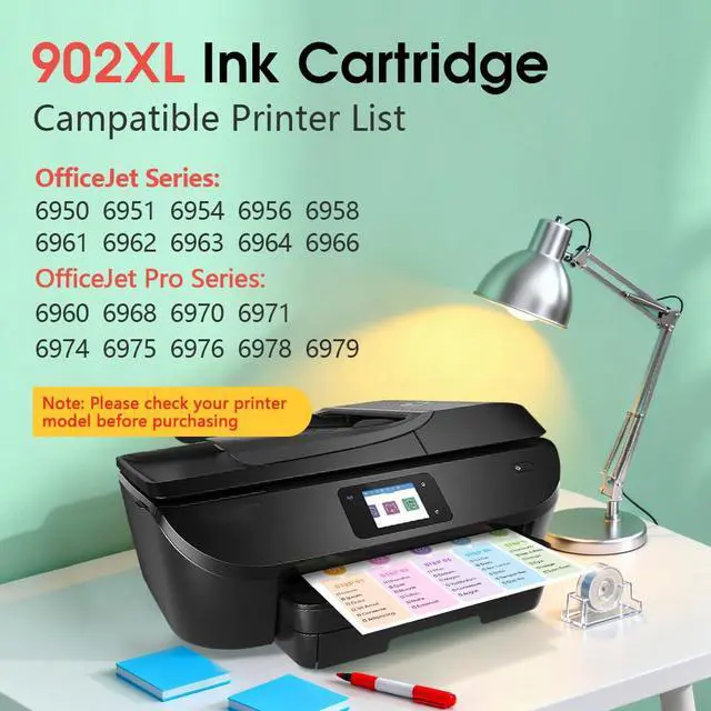 Alt view image 2 of 7 - 902XL Ink Cartridges Replacement for HP 902XL HP902 Ink Cartridges Combo Pack Compatible for HP OfficeJet Pro 6960 6950 6958 6970 6962 6975 6954 6951 6956 6961 6963(BK/C/M/Y, 4Pack)