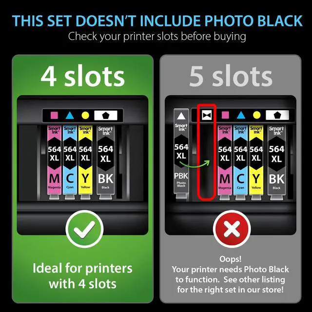 Alt view image 2 of 7 - Compatible Ink Cartridge Replacement for HP 564 XL 564XL High Yield (4 Combo Pack) for DeskJet 3520 3522 Photosmart 7520 6520 5520 7525 5514 7510 OfficeJet 4620 Printers
