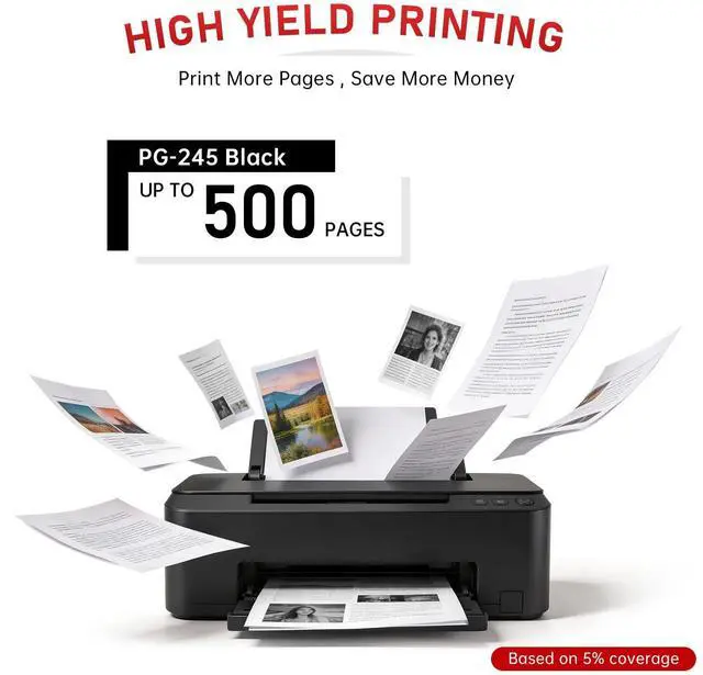 Alt view image 2 of 7 - PG-245XL Black Ink Cartridge Compatible for Canon 245 246 XL PG245 CL246 245XL Ink Work with Canon PIXMA TR4520, TS3320, MG2522, MG2525, MX490, TS302 Cannon Printer (1 Black)