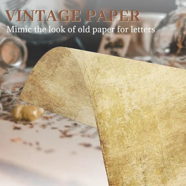 Alt view image 3 of 7 - Vintage Stationery Paper, Parchment Printer Paper 8.5 x 11, 100 Sheets Aged Stationery for Letter Writing, Certificates, Diplomas, Resumes, Crafts100 GSM
