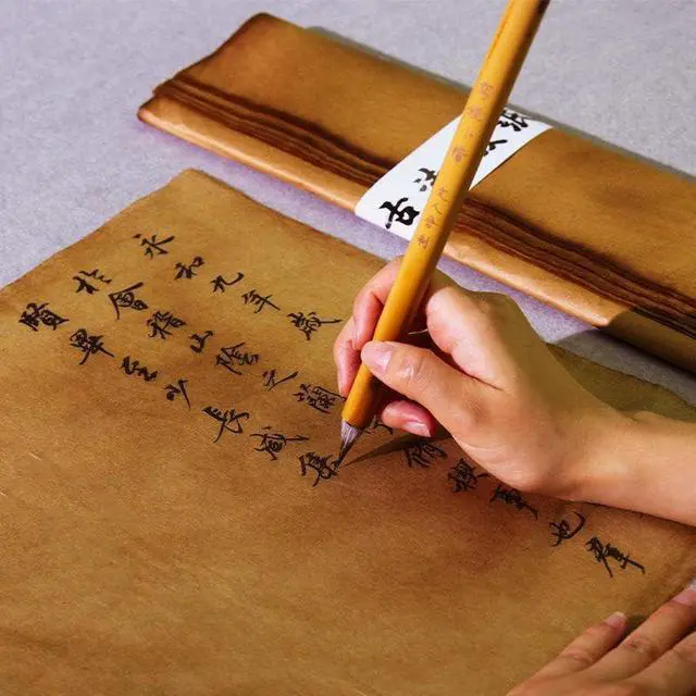 Alt view image 5 of 7 - 100 Sheets Gampi Rice Paper, 13.8x16.5, Handmade Antique Translucent Art Paper, Thin Yet Strong Fiber for Chinese Calligraphy, Painting, Decoupage, Collage and Junk Journaling