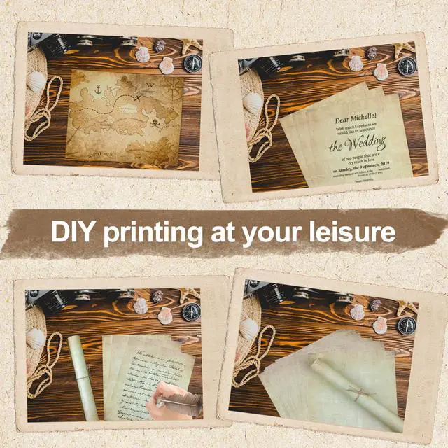 Alt view image 5 of 7 - 70PCS Vintage Paper 8.5 x 11 in Parchment Paper for Writing Letter writing paper, Decorative Printer Paper for Invitation, Letter, Resume, Award, Diploma, Art, Craft, Certificate Antique Paper