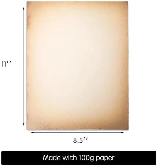 Alt view image 5 of 6 - 50 Pack Classic Aged Paper | Vintage Stationary Paper | Use for Creating Timeless Writing, Drawing, Sketches, Painting Projects | Ink Jet and Laser Printer Friendly | 8.5 x 11 Inches 50 Sheets