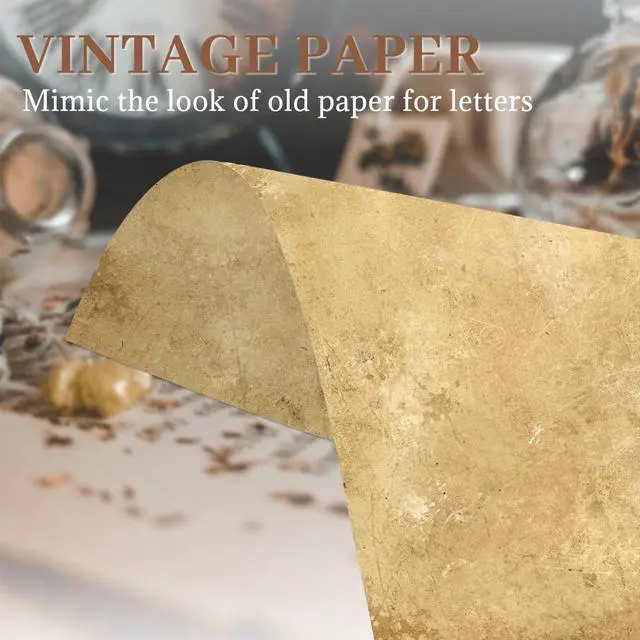 Alt view image 3 of 7 - Vintage Paper Parchment Paper for Writing, 100 Sheets Old Looking Stationery Paper for Certificates, Scrapbook, Resumes, Crafts100 GSM