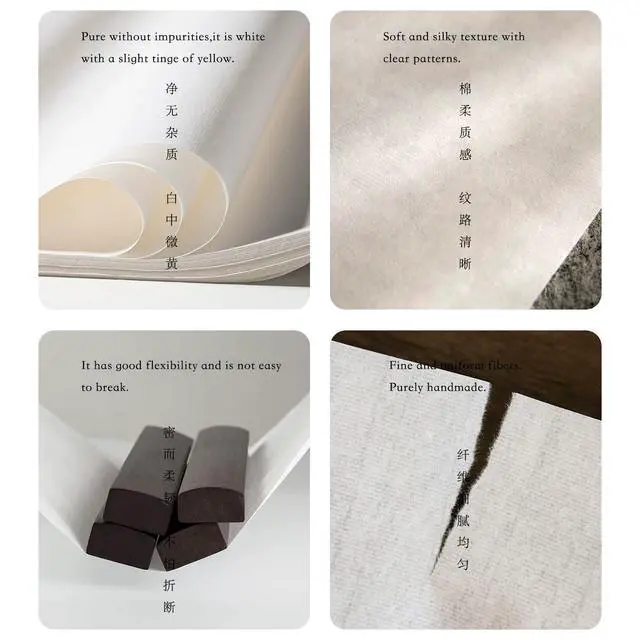 Alt view image 5 of 6 - Calligraphy Rice Paper for Chinese Brush Painting and Japanese Sumi, 50 Sheets, 13.4 x 18.1 Inch, Traditional Craftsmanship