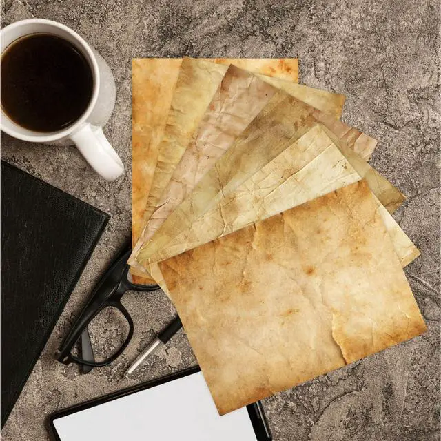 Alt view image 4 of 6 - 100GSM Vintage Parchment Printer Paper Set - 48 Sheets Antique A4, 8.3 x 11.2 inches, Double-sided Aged Look for Writing, Crafting, Scrapbooking, Invitations, Certificates, Artistic Projects