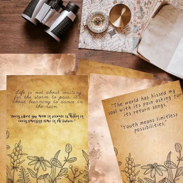 Alt view image 6 of 6 - 100GSM Vintage Parchment Printer Paper Set - 48 Sheets Antique A4, 8.3 x 11.2 inches, Double-sided Aged Look for Writing, Crafting, Scrapbooking, Invitations, Certificates, Artistic Projects