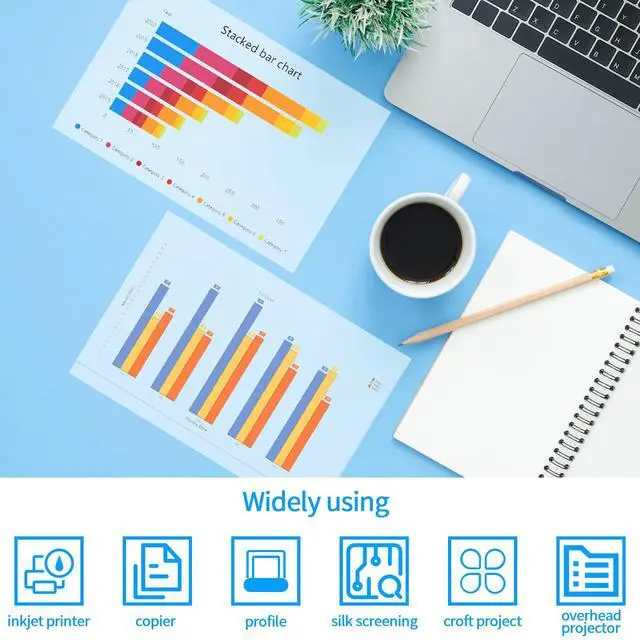 Alt view image 5 of 7 - 30 Sheets Transparency Film Paper, 8.5x11 Inches Transparent Film for Ink Jet Printer, 100% Transparencies Printing Transparent Film Sheets for Overhead Projector, Silk Screen Printing