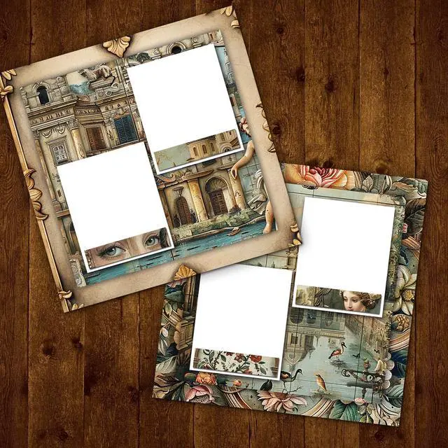 Alt view image 5 of 7 - 48 Sheets Vintage Baroque Scrapbook Paper,Vintage Pattern Decorative Scrapbook for Junk Journals DIY Cards and Photo Albums, Aesthetic Craft Supplies