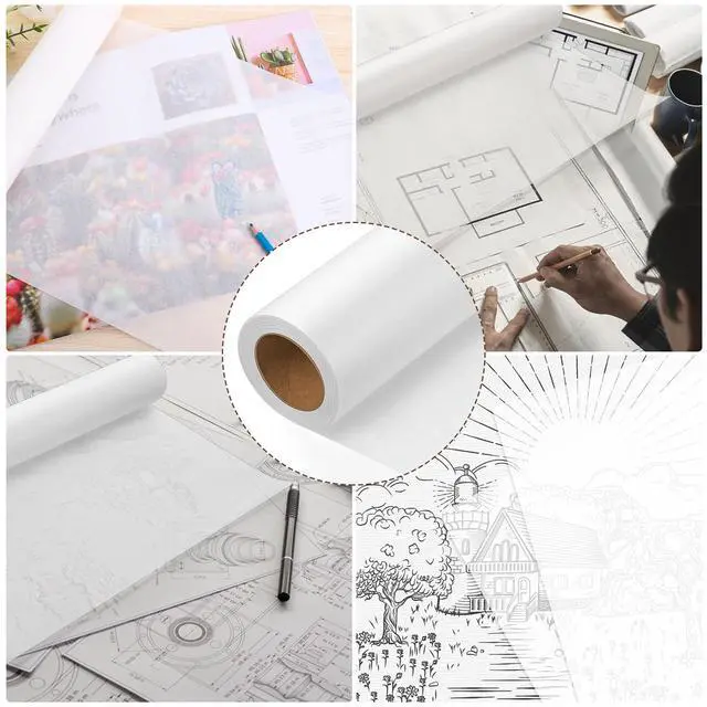 Alt view image 6 of 7 - Tracing Paper Roll 12in x 25yd, White Trace Paper Pattern Paper Translucent Tracing Paper for Sewing, Drawing, Sketching, Gift Wrapping