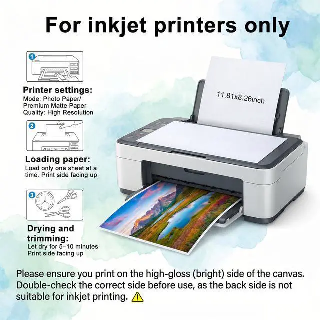 Alt view image 3 of 7 - 10pcs Printable Fabric Sheets For Inkjet Printers - 8.5x11" Bright White 280gsm Printable Fabric Sheets - Iron On Printer Paper For Fabrics Resistant Photo Art Sketch Printing Media