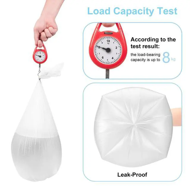 Alt view image 5 of 7 - Small Trash Bags Bathroom Garbage Bags 4 Gallon, 15-20 Liter White Mini Trash Bags, Office Waste Basket Liners Compostable Plant Based Bin Bags, 200 Count