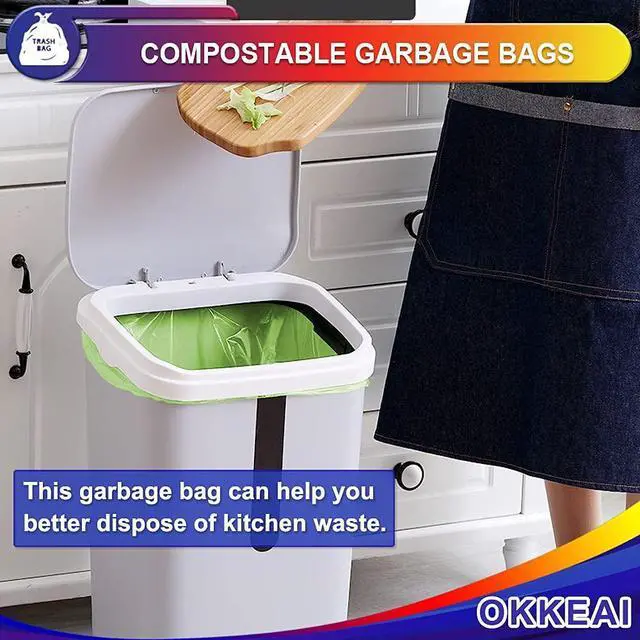 Alt view image 6 of 7 - 3 Gallon Small Trash Bags 100 Counts Small Trash Can Liners Garbage Bags Mini 10L Wastebasket Bin Liners Bags for Bathroom Kitchen Bedroom Living Room Office,Green