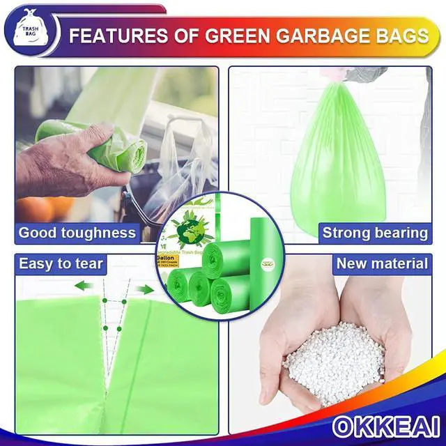 Alt view image 4 of 7 - 3 Gallon Small Trash Bags 100 Counts Small Trash Can Liners Garbage Bags Mini 10L Wastebasket Bin Liners Bags for Bathroom Kitchen Bedroom Living Room Office,Green