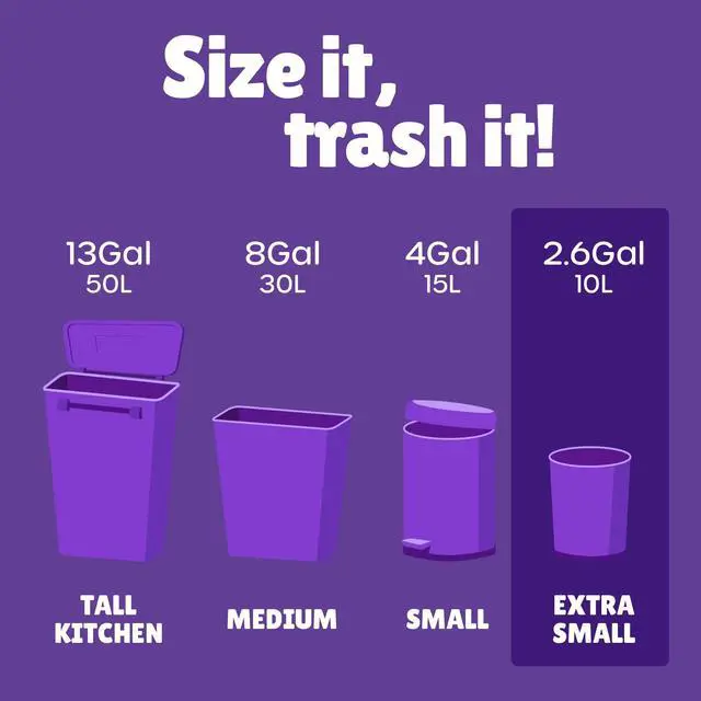 Alt view image 2 of 6 - Small Trash Bags for Bathroom - 2.6 Gallon Garbage Bags Unscented,Extra Thick Strong Wastebasket Can Liners for Home Office Bedroom,150 Bags Multi Colored