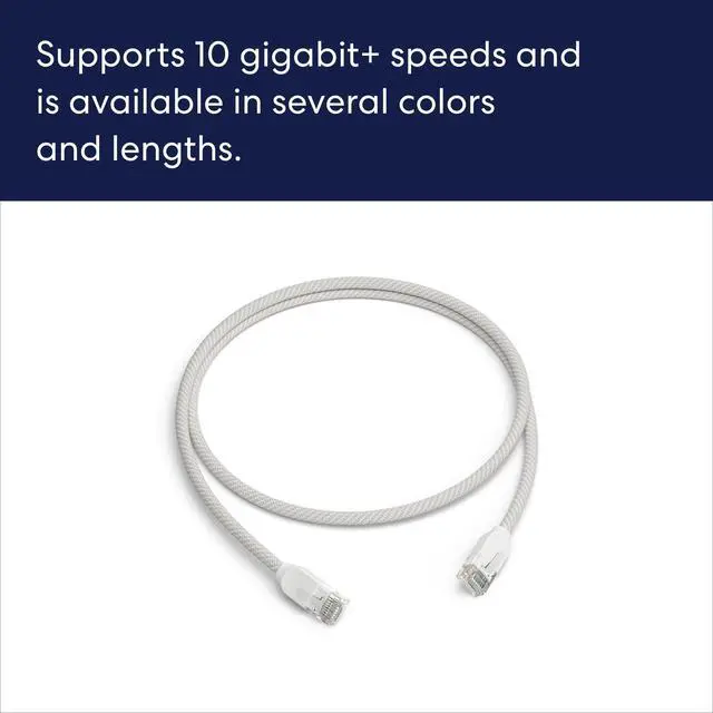 Alt view image 2 of 2 - Amazon CAT6a Ethernet cable - Supports 10 gigabit+ speeds, 3 foot, 1-pack, Arctic White