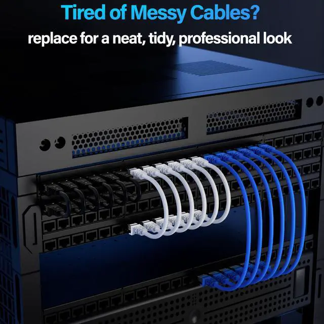 Alt view image 5 of 7 - Cat6 Ethernet Cable 10Gbps 10 ft (10 Pack), UTP Ethernet Cable Cat 6, Flexible Bare Copper Cat6 Cable, Cat 6 Network Cable for Server, Data Center, Blue