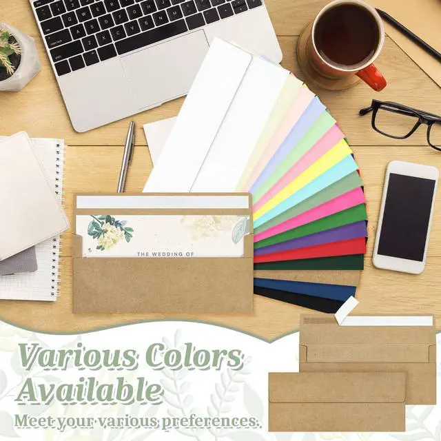 Alt view image 4 of 7 - 50Pcs #10 Kraft Envelopes Letter Size Windowless Self Seal Security | Premium Brown Kraft Business Envelopes for Office,Wedding,Invoices,Checks,4-1/8 x 9-1/2 Inches