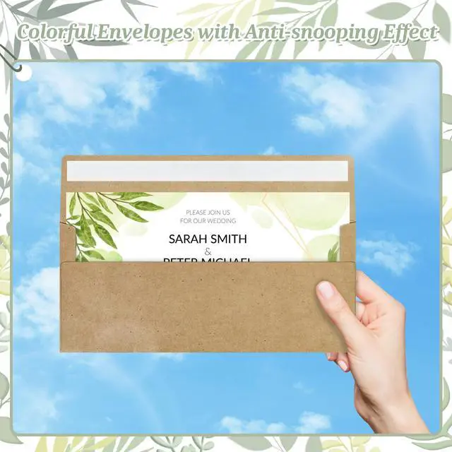 Alt view image 5 of 7 - 50Pcs #10 Kraft Envelopes Letter Size Windowless Self Seal Security | Premium Brown Kraft Business Envelopes for Office,Wedding,Invoices,Checks,4-1/8 x 9-1/2 Inches